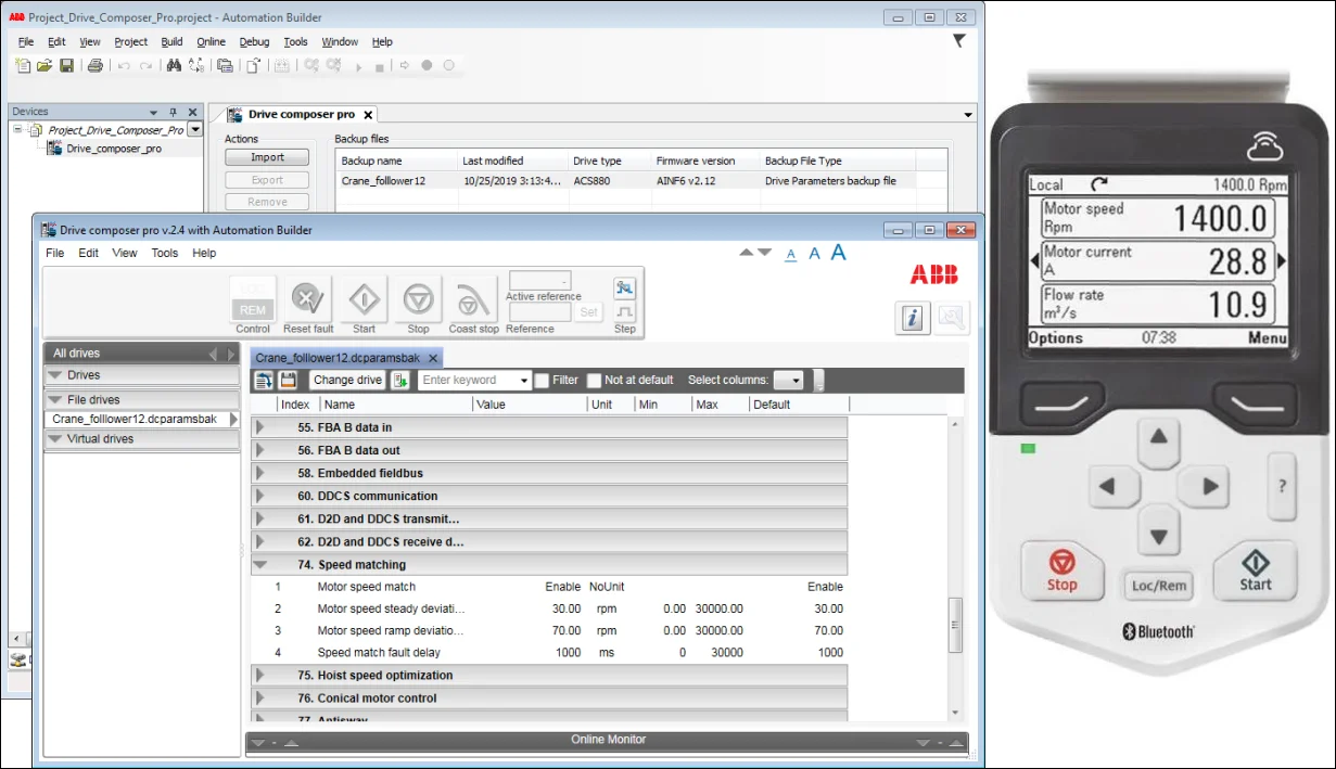 Drive Composer HMI
